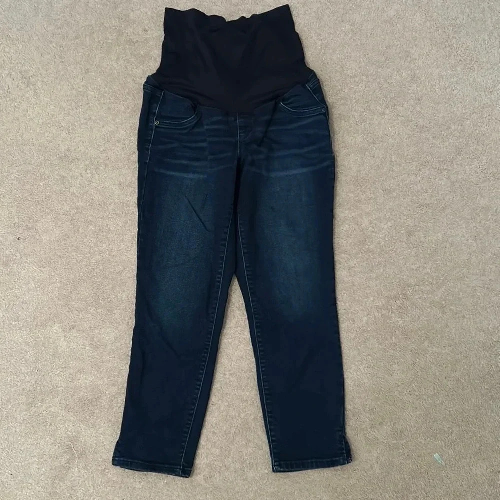 AGlow maternity crop Jeans size 12 denim jeggings